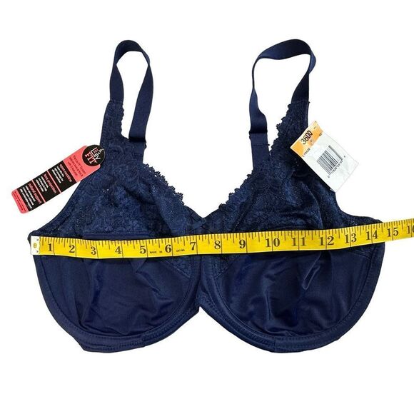 BALI LILYETTE Navy Comfort Lace Full Coverage Underwire Minimizer Bra Size 36DD - Picture 8 of 11